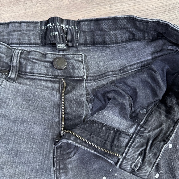 Supply & Demand 32W Stylish Gray Distressed Jeans - Picture 15 of 16